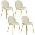thumbnail image 1 of Gymax 4PCS Velvet Dining Chair Accent Leisure Chair Armless Side Chair Beige, 1 of 10