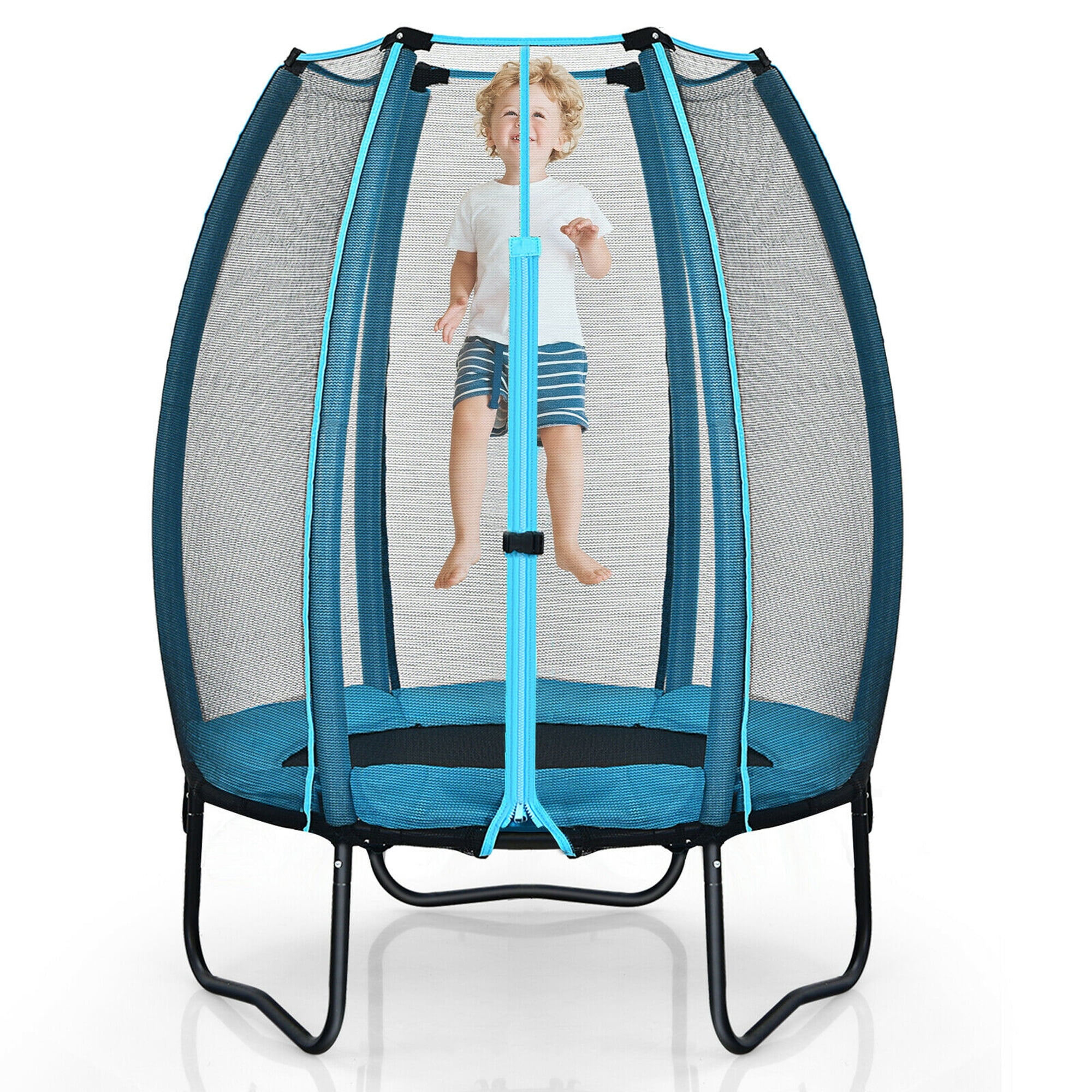 Gymax 4ft Kids Trampoline Recreational Bounce Jumper W Enclosure Net Outdoor Indoor