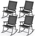 thumbnail image 1 of Gymax 4pcs Patio Folding Rocking Chair Heavy-Duty Metal Frame Rockers Outdoor Black, 1 of 6