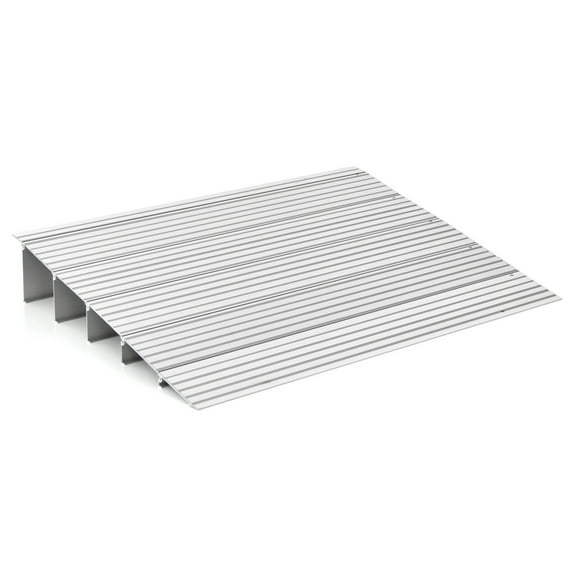 Gymax 5'' Door Threshold Ramp Aluminum Adjustable Rise Entry Ramp for Wheelchair