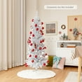 thumbnail image 1 of Gymax 5 FT Artificial Pencil Christmas Tree Leafy Unlit Slim Xmas Tree White, 1 of 10