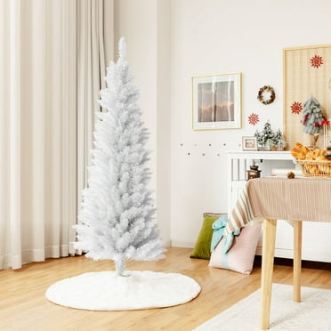 Vickerman Unlit 4.5' White Salem Pencil Pine Artificial Christmas Tree ...