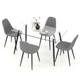 thumbnail image 1 of Gymax 5 PCS Dining Table Set 51" Modern Rectangular Glass Table & 4 Chairs Kitchen, 1 of 7