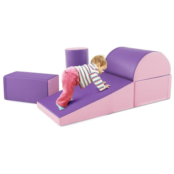 Gymax 5 PCS Kids Climb & Crawl Activity Playset Soft Foam Block Toddler Play Structure