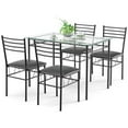 thumbnail image 1 of Gymax 5 Piece Dining Set Glass Top Table & 4 Upholstered Chairs Kitchen Room Furniture, 1 of 10