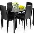 thumbnail image 1 of Gymax 5 Piece Table Chair Kitchen Dining Set Furniture Glass Metal, 1 of 8