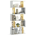 thumbnail image 1 of Gymax 5-Tier Geometric Bookcase 62-Inch S-Shaped Bookshelf w/ Metal Frame Gold, 1 of 10