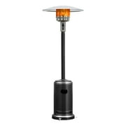 Gymax 50000 BTU Patio Standing LP Gas Heater Stainless Steel Propane W/ Wheels Black