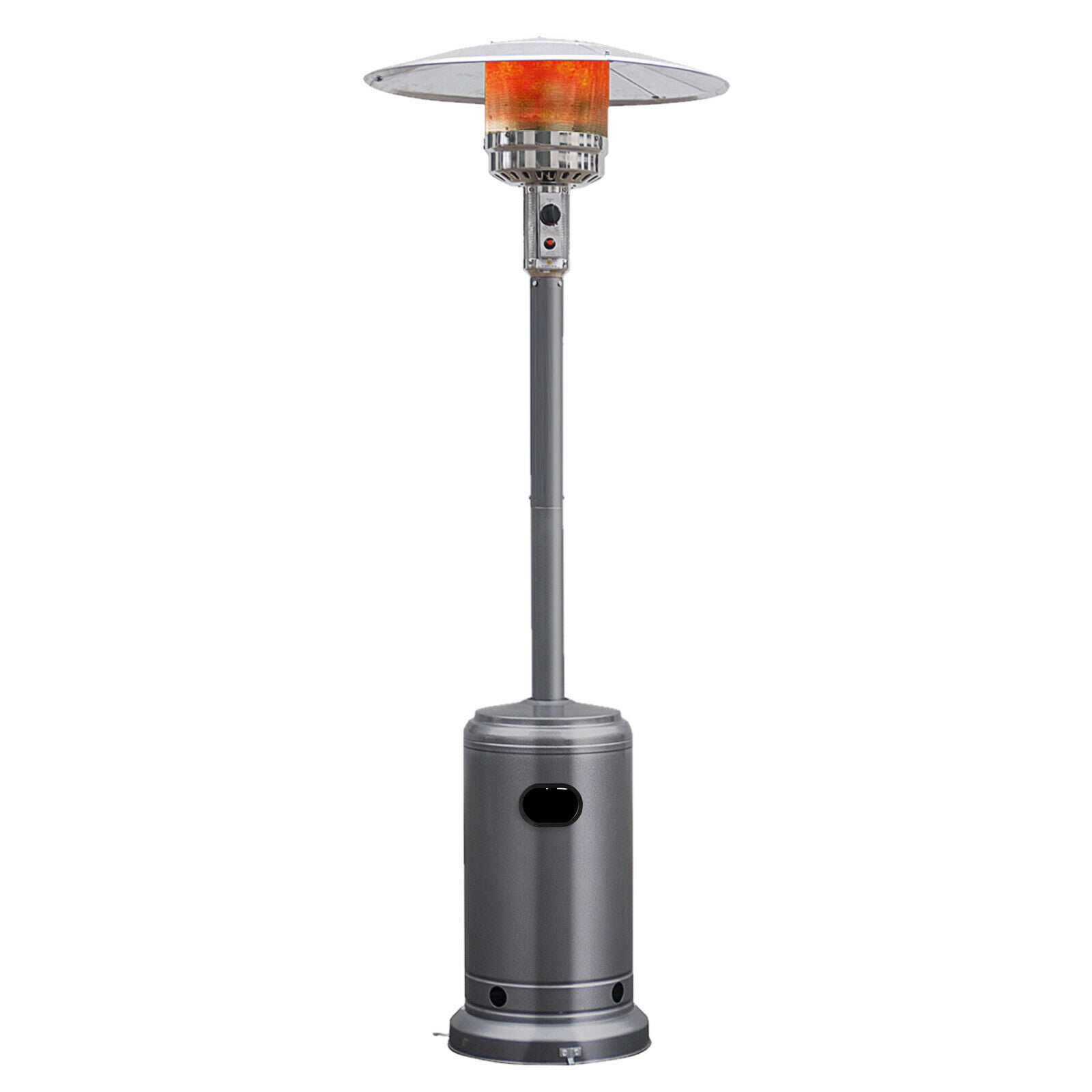 Gymax 50000 BTU Patio Standing LP Gas Heater Stainless Steel Propane W/  Wheels Grey - Walmart.com