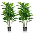thumbnail image 1 of Gymax 51''Artificial Tree 2-Pack Artificial Fiddle Leaf Fig Tree for Indoor Outdoor, 1 of 10