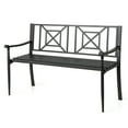 thumbnail image 1 of Gymax 51'' Metal Bench Slatted Garden Bench for 2-3 People Patio Park-Style Loveseat, 1 of 10