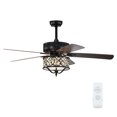 thumbnail image 1 of Gymax 52'' Ceiling Fan with Light Retro Ceiling Fan with Reversible Blades & Remote, 1 of 9