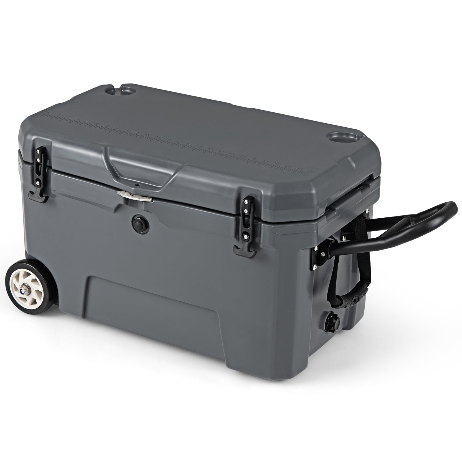 Gymax 52 Quart Portable Hard Cooler w/6-Day Ice Retention Pull Handle ...