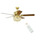 thumbnail image 1 of Gymax 52'' Retro Ceiling Fan Light w/ Reversible Blades Remote Control Golden, 1 of 10