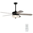 thumbnail image 1 of Gymax 52'' Retro Ceiling Fan w/ Remote Control 3 Wind Speeds & 5 Reversible Blades Grey, 1 of 10