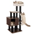 thumbnail image 1 of Gymax 53 5'' Tall Cat Tree for Indoor Cat Wooden Cat Tower Top Perch w/ Soft Padding, 1 of 10