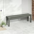 thumbnail image 1 of Gymax 55'' HDPE Outdoor Bench for 2-3 People Weatherproof Backless Patio Garden Bench Gray, 1 of 9