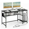thumbnail image 1 of Gymax 55 Inches Computer Desk w/ Charging Station PC Desk w/ 4 Power Outlets & 2 USB Ports, 1 of 10