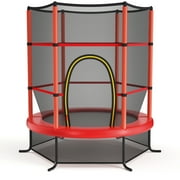 Gymax 55 Recreational Trampoline for Kids Toddler Trampoline w/ Enclosure Net Red