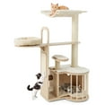 thumbnail image 1 of Gymax 55'' Tall Cat Tree Tower Multi-Layer Wooden Activity Center w/ Rest Condo & Hammock, 1 of 10