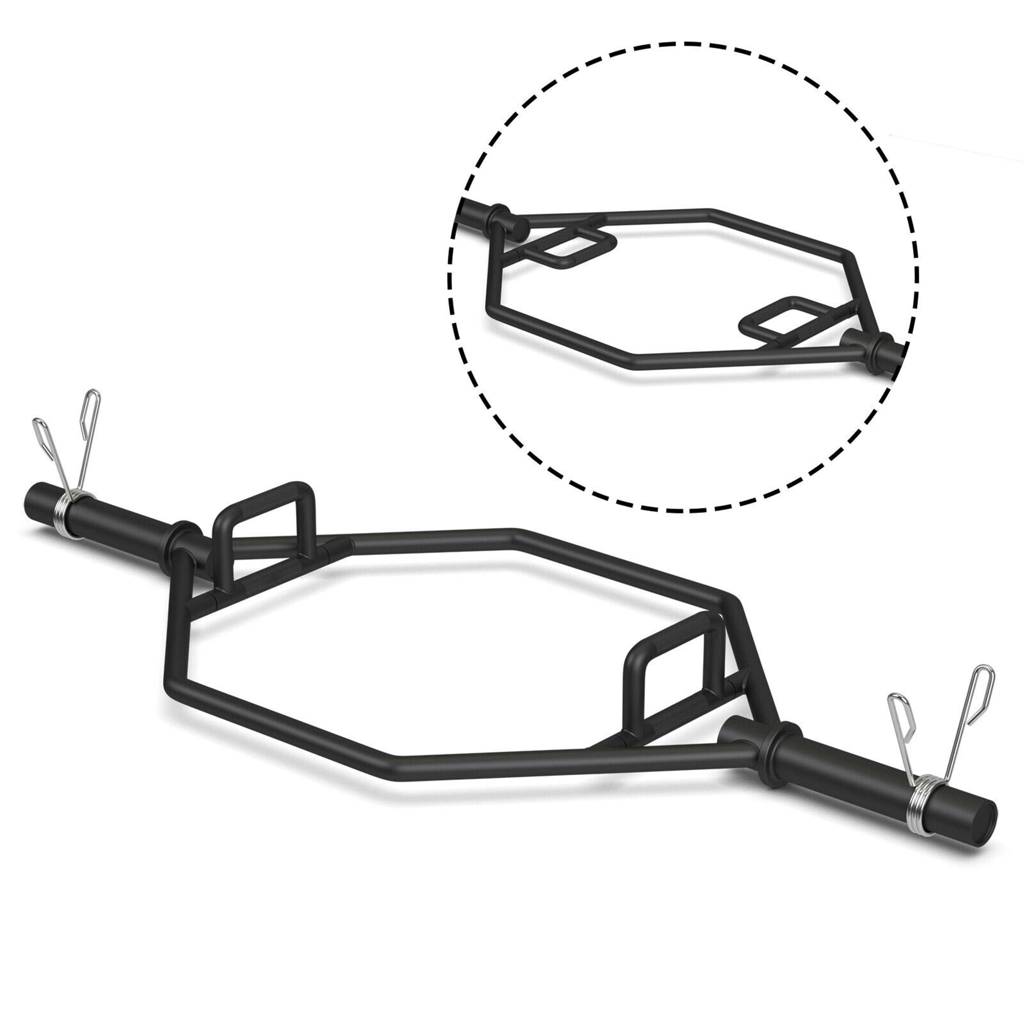 Gymax 56'' Olympic Hexagon Deadlift Bar Trap Bar W/ Folding Grips