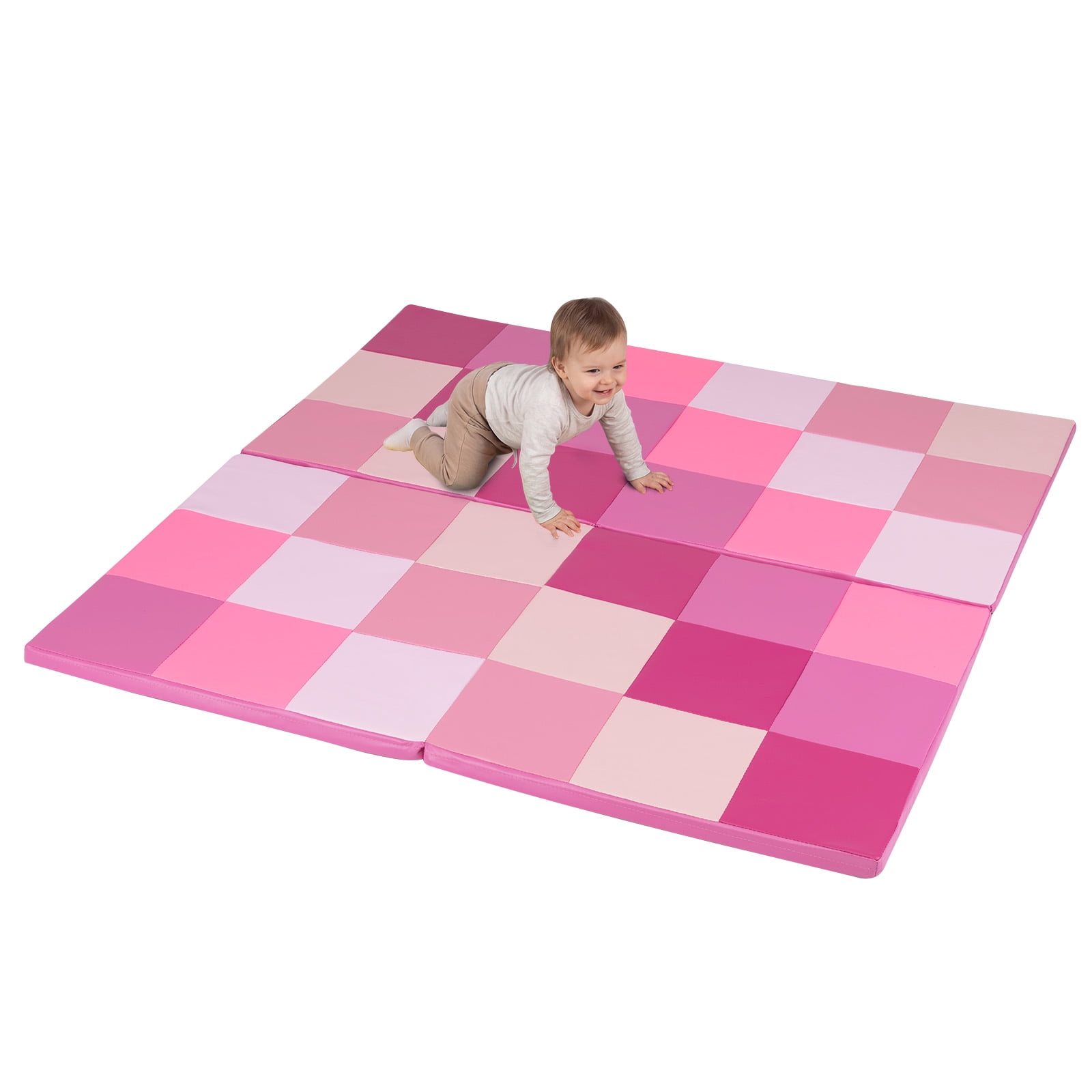 Gymax 58'' Toddler Foam Play Mat Baby Folding Activity Floor Mat Home School Daycare