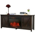 thumbnail image 1 of Gymax 59'' Fireplace TV Stand W/ 25'' 1350W Electric Fireplace Heater Coffee, 1 of 10