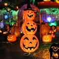 thumbnail image 1 of Gymax 5FT Halloween Collapsible Pumpkin Decoration 3 Overlapped Pre-Lit Lighted Pumpkins, 1 of 10