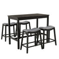 thumbnail image 1 of Gymax 5PCS Bar Table Set Counter Height Table & Upholstered Saddle Stools Set for 4, 1 of 10
