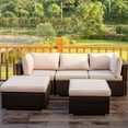 thumbnail image 1 of Gymax 5PCS Rattan Patio Conversation Set Outdoor Furniture Set w/ Ottoman Cushion, 1 of 10