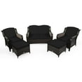 thumbnail image 1 of Gymax 5PCS Rattan Patio Conversation Sofa Furniture Set Outdoor w/ Black Cushions, 1 of 10
