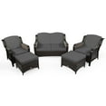 thumbnail image 1 of Gymax 5PCS Rattan Patio Conversation Sofa Furniture Set Outdoor w/ Grey Cushions, 1 of 10