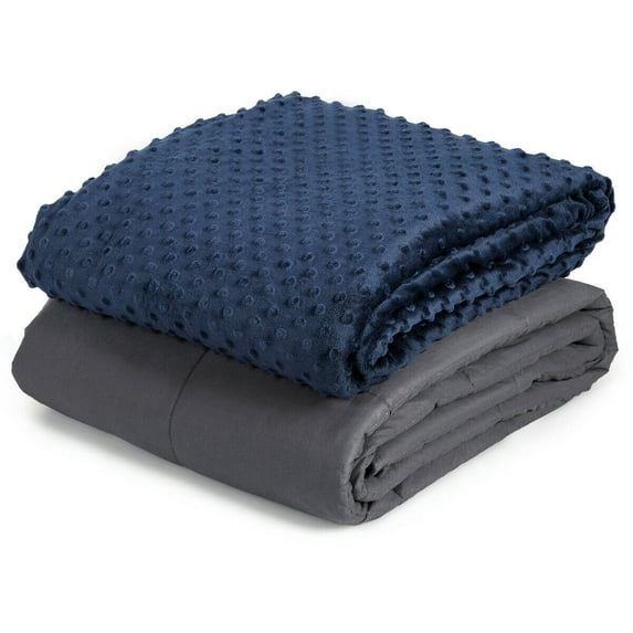 Gymax 5lbs 36"x48" Weighted Blanket Sleeping Helper Removable Soft Crystal Cover w/ Glass Bead