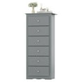 thumbnail image 1 of Gymax 6 Drawer Dresser Tall Wooden Chest of Drawers w/ Metal Drawer Guide Rails Grey, 1 of 6