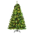 thumbnail image 1 of Gymax 6 FT Pre-lit Artificial Christmas Tree Hinged Xmas Tree w/ LED Lights, 1 of 10
