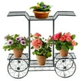 thumbnail image 1 of Gymax 6-Tier Garden Cart Stand Flower Rack Display Decor Flower Pot Plant Holder, 1 of 10