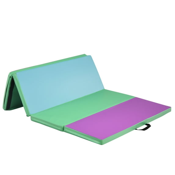 Gymax 6' x 4' Folding Gymnastics Tumbling Mat Thick Panel Gym Fitness Exercise Mat Multicolor