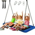 thumbnail image 1 of Gymax 60'' Kids Giant Tree Rectangle Swing 700 lbs w/ Adjustable Hanging Ropes Blue, 1 of 10