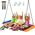 thumbnail image 1 of Gymax 60'' Kids Giant Tree Rectangle Swing 700 lbs w/ Adjustable Hanging Ropes Colorful, 1 of 10