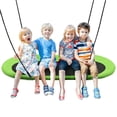 thumbnail image 1 of Gymax 60'' Saucer Tree Swing Surf Outdoor Adjustable Kids Giant Oval Platform Swing Set Green, 1 of 10
