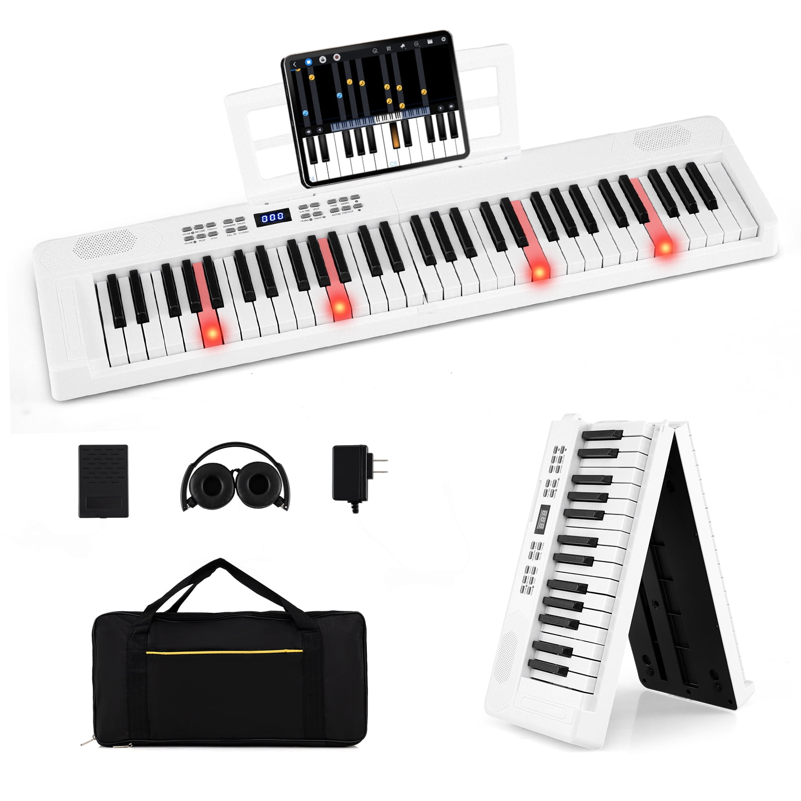 Gymax 61-Key Foldable Piano Keyboard w/MIDI Split Function
