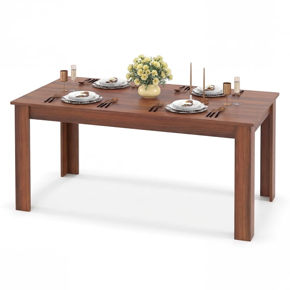 Gymax 63'' Dining Table Rectangular Modern Kitchen Table For 6 People Home Furniture