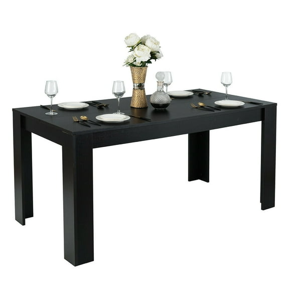 Gymax 63" Dining Table Rectangular Modern Kitchen Table For 6 People Home Furniture