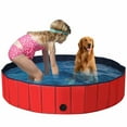 thumbnail image 1 of Gymax 63'' Foldable Dog Pet Pool Kiddie Bathing Tub Indoor Outdoor Leakproof Portable, 1 of 10