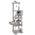 thumbnail image 1 of Gymax 69'' Tall Cat Tree w/ Top Perch Cozy Condo Basket Bed Hammock Basket Bed Indoor, 1 of 10