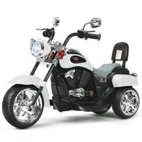 Gymax 6V Kids Ride On Chopper Motorcycle 3 Wheel Trike with Headlight White