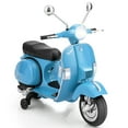 thumbnail image 1 of Gymax 6V Kids Ride On Vespa Scooter Motorcycle w/ Training Wheel & Headlight Blue, 1 of 9