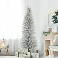 thumbnail image 1 of Gymax 6ft Pencil Artificial Christmas Tree Electroplate Pencil Tree (Silver), 1 of 9