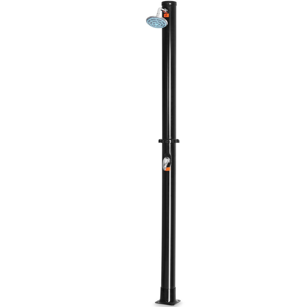Gymax 7.2 FT Solar Heated Shower Spa Poolside Beach Hot/Cold Base 5.5 Gallon Outdoor