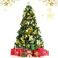 thumbnail image 1 of Gymax 7.5 ft Pre-Lit Christmas Tree Artificial Xmas Tree w/ 140pcs Ornaments, 1 of 10